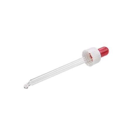 Hvidt Låg med Rød Pipette til DIN18 Glasflasker